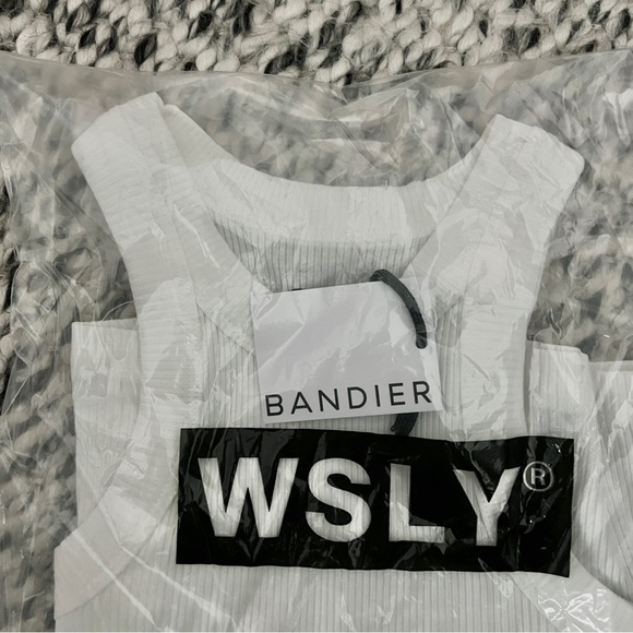 Bandier Rivington white high neck ribbed tank top - Picture 2 of 6